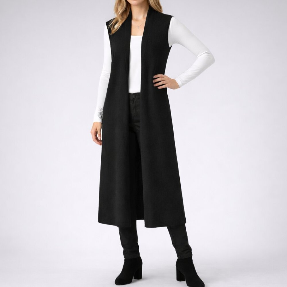 Christopher Fischer Aimee 100% Cashmere Duster Cardigan XS NWT Black